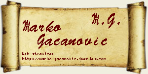 Marko Gačanović vizit kartica